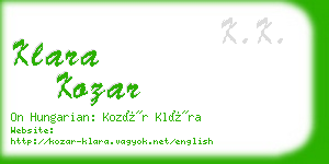 klara kozar business card